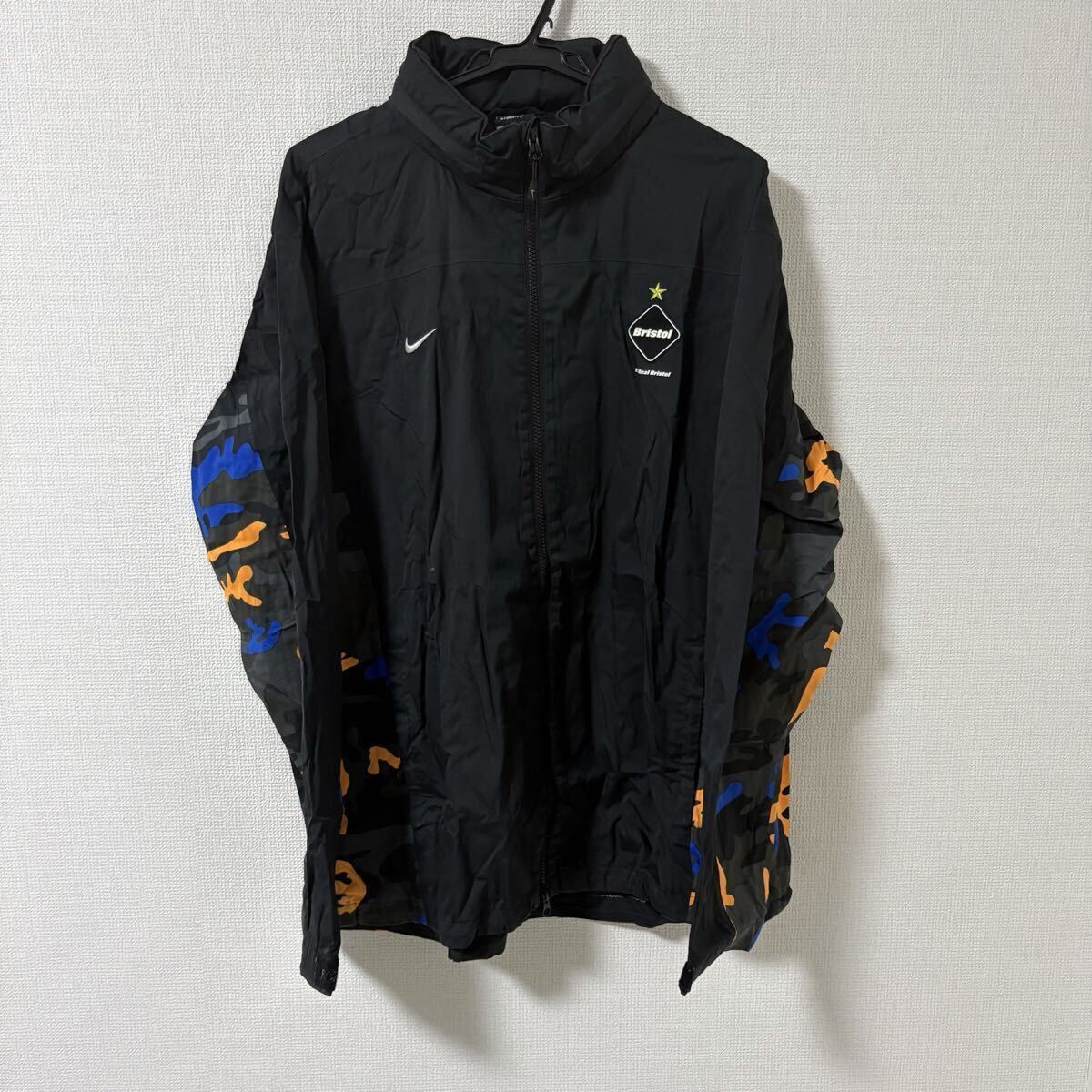 【3XL】NIKE FC REAL BRISTOL ジャケット フード付 黒　ブラック ナイキ FCRB カモフラ　迷彩　SOPH ストリート　裏地有