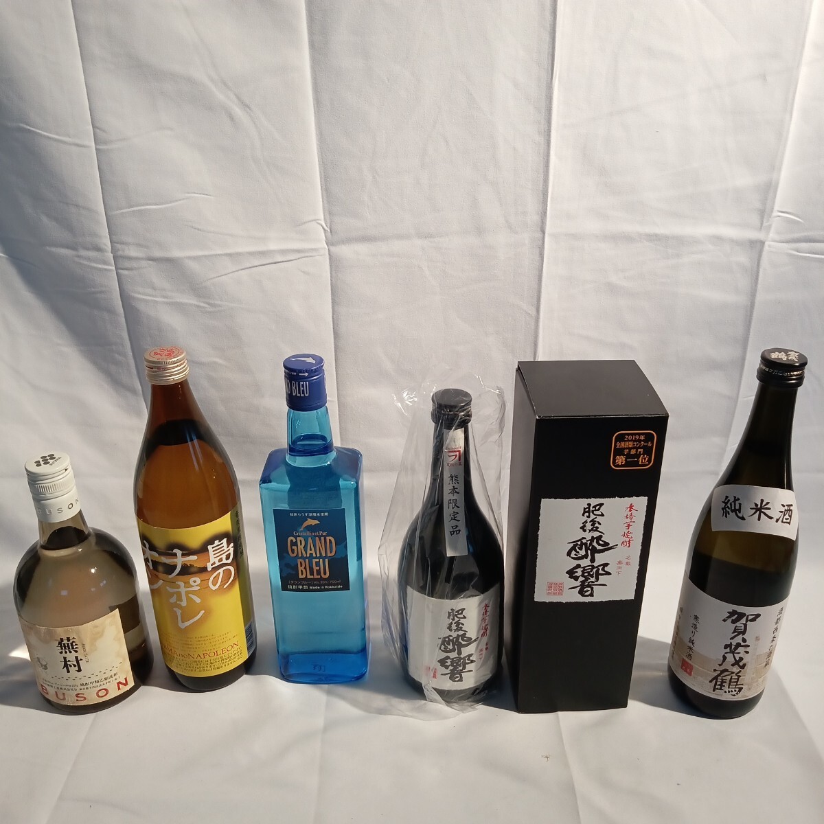 09(0319Y03)未開栓　日本酒　焼酎甲類　本格焼酎　セット5本　蕪村　島のナポレオン　GRANDBLEU 肥後酔響　賀茂鶴