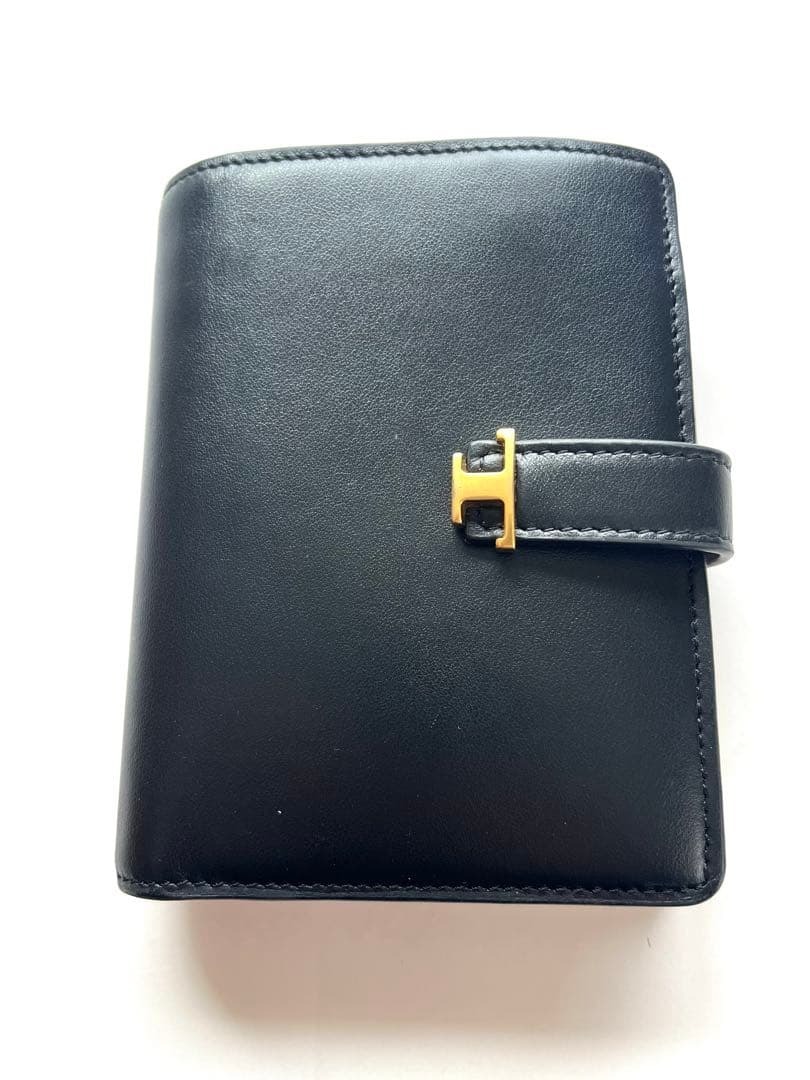 TOD’S 二つ折り財布 レザー ブラック×ピンク T金具 イタリア製 美品