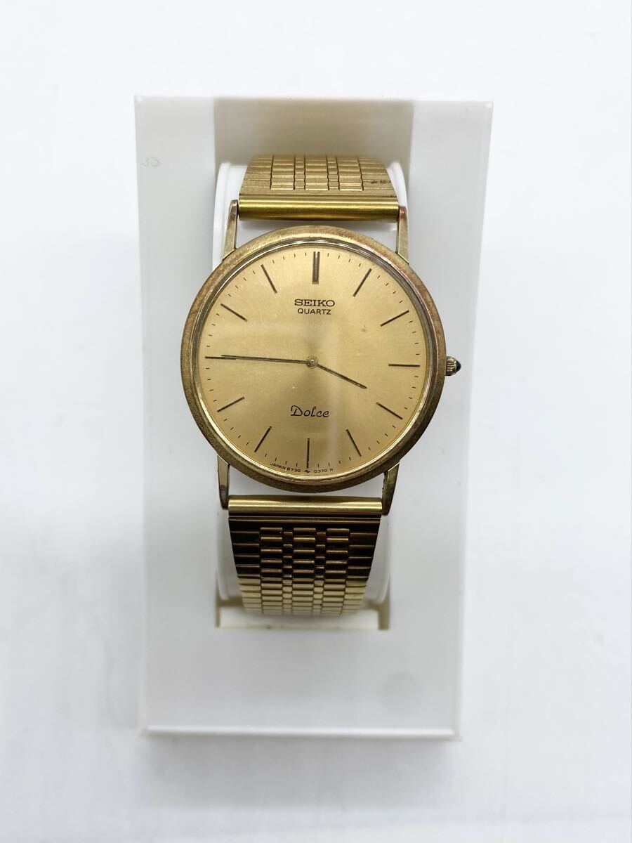 【現在不動】◇SEIKO セイコー DoLce ドルチェ 6730-0030 QUARTZ 腕時計 ゴールドカラー
