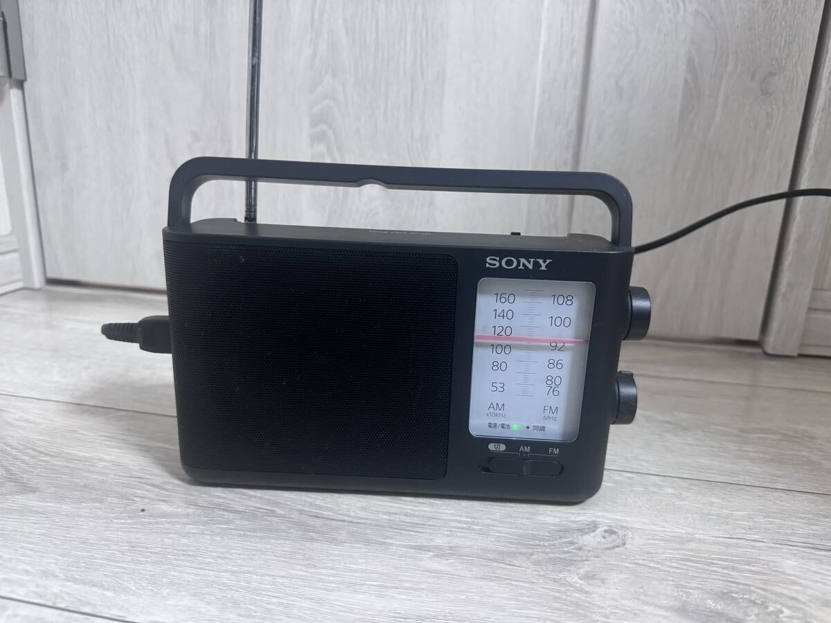 【動作確認品】SONY FM AM ラジオ ICF-506 ポータブルラジオ オーディオ機器 ソニー ブラック 2021年製