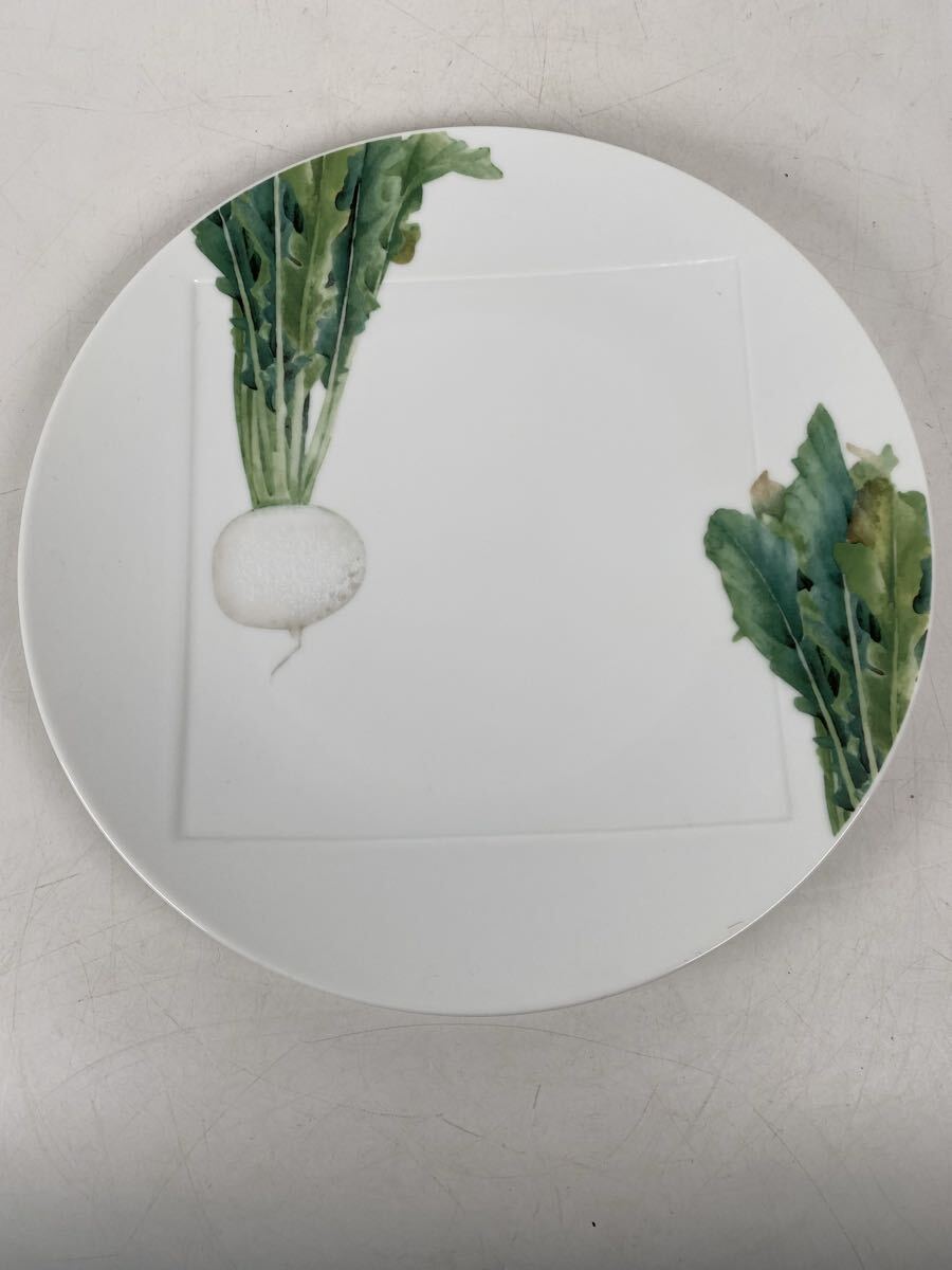 Noritake ノリタケ 京香旬彩 野菜 皿 プレート 陶器 和食器 食器 蕪 骨董品 古美術品 直径27cm【38】