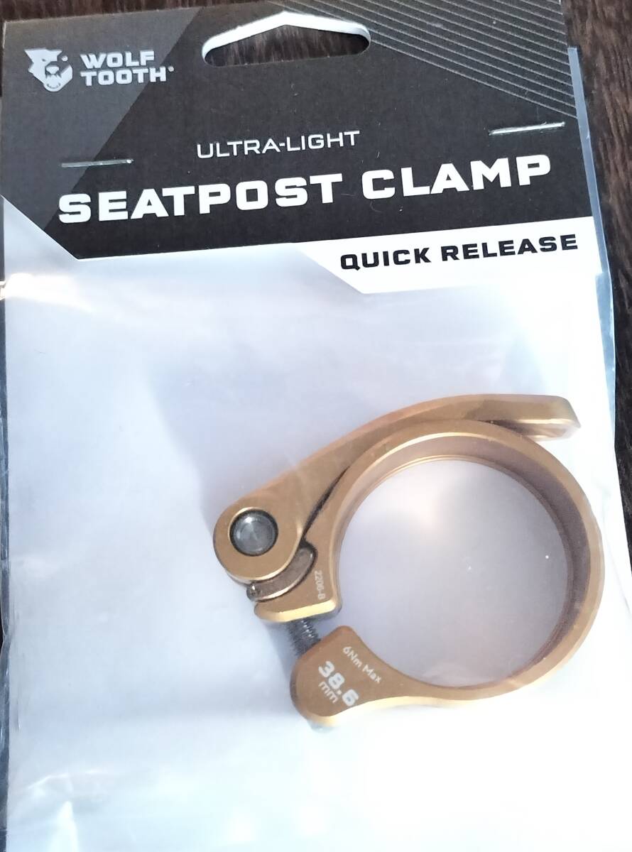 ウルフトゥース Wolf Tooth シートポストクランプ 38.6 mm Gold クイックリリース Quick Release SC-39-GLD-QR