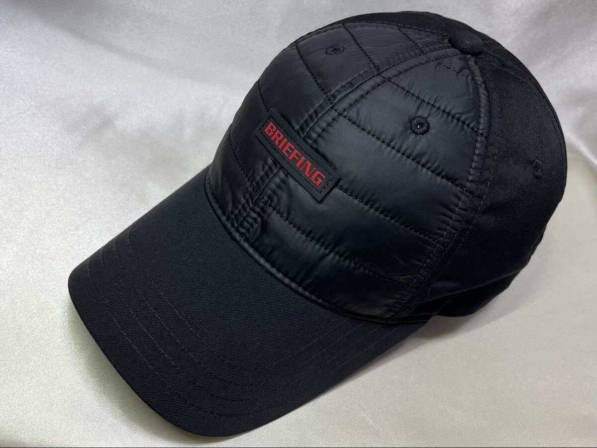 美品 BRIEFING GOLF ブリーフィング ゴルフ 帽子 キャップ キルティング ブラック