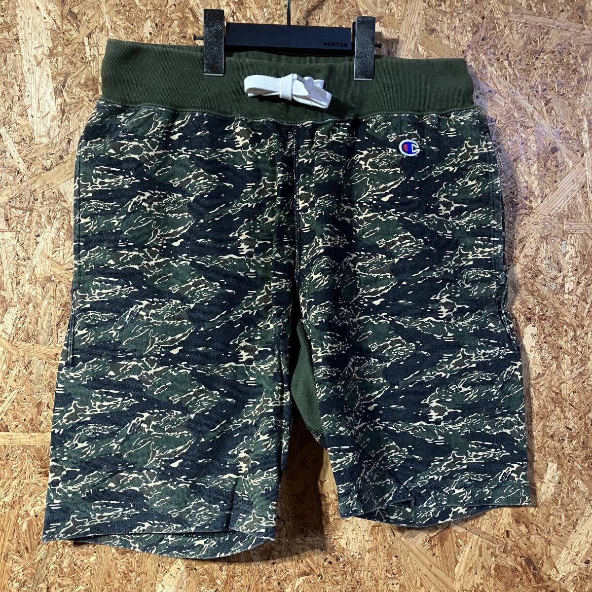 champion SHIPS REVERSE WEAVE ショート パンツ S コラボ 別注 限定 リバースウィーブ カモフラージュ 迷彩