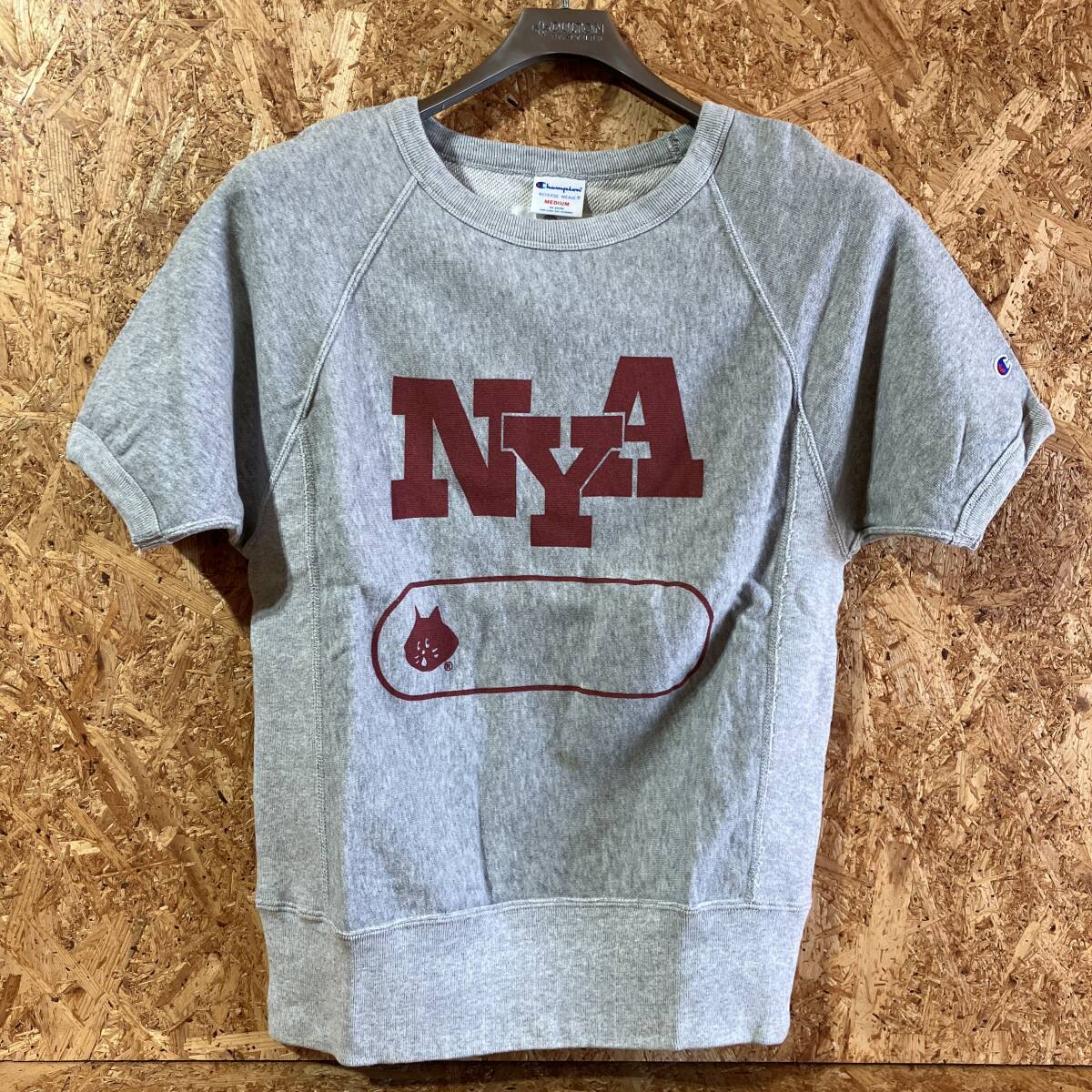 champion Ne-net にゃー REVERSE WEAVE スウェット 半袖 Tシャツ M コラボ 別注 限定 チャンピオン リバースウィーブ .