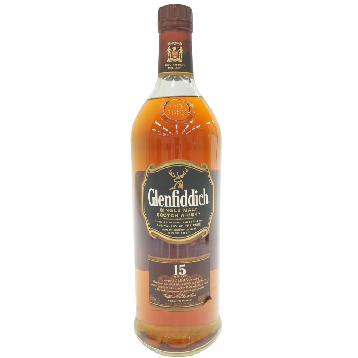 １円スタート 未開栓 Glenfiddich グレンフィディック 15年 SIHGLE MALT シングルモルト スコッチ ウイスキー1000ml 43% お酒 古酒