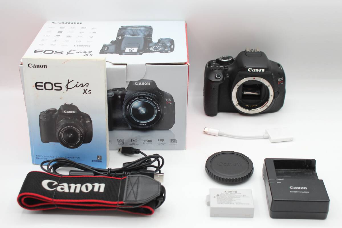 極美品◆Canon キヤノン EOS Kiss X5 ボディ◆シャッター回数8599回のみ♪0856-1114
