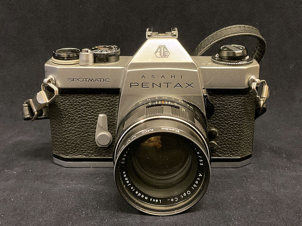 中古カメラ (5) ASAHI PENTAX ペンタックス SPOTMATIC SP II SP2 一眼レフ フィルムカメラ レンズ Auto-Takumar 1:1.8/55 現状品