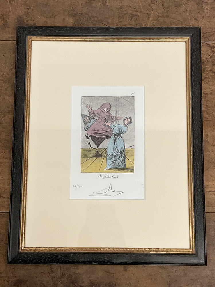【真作保証】 サルバドール・ダリ ゴヤのロス・カプリチョス 「No grites, tonto」 200部限定 銅版画 額装 直筆サイン