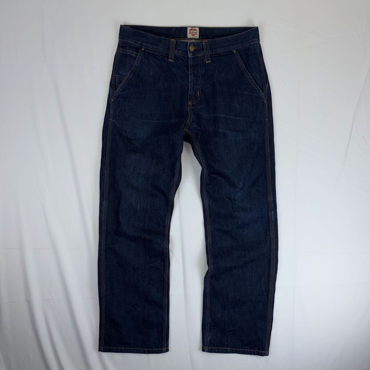 希少 Carhartt ハートタグ MICHIGAN PANTS シンチバック ロゴ 革パッチ デニム パンツ ジーンズ ペインター カーハート ミシガンパンツ 32