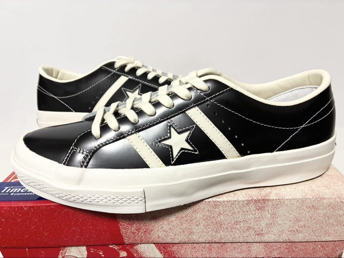 2019 CONVERSE STAR & BARS VTG LEATHER BLACK TIMELINE ONE JACK コンバース スター アンド バーズ タイムライン レザー ガラス 27.5cm 9