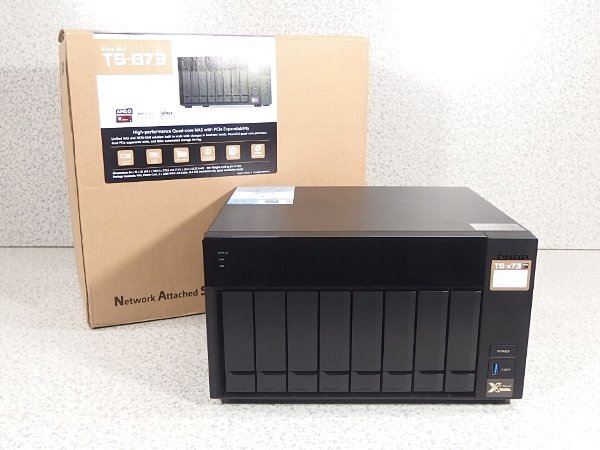 ■※ 【セール開催中!】 QNAP NAS タワー型 TS-873 HDD8TB×6個搭載 データ消去/初期化済み 動作確認