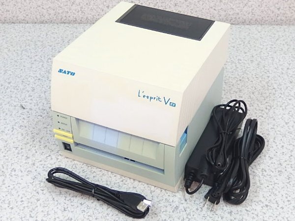 ■β 6台入荷 SATO/サトー L'esprit T408ｖ-ex CUT ラベルプリンタ/自動カッタ/USB/LAN/RS232C/SDカード対応/印字OK【Bランク】【0313-02】