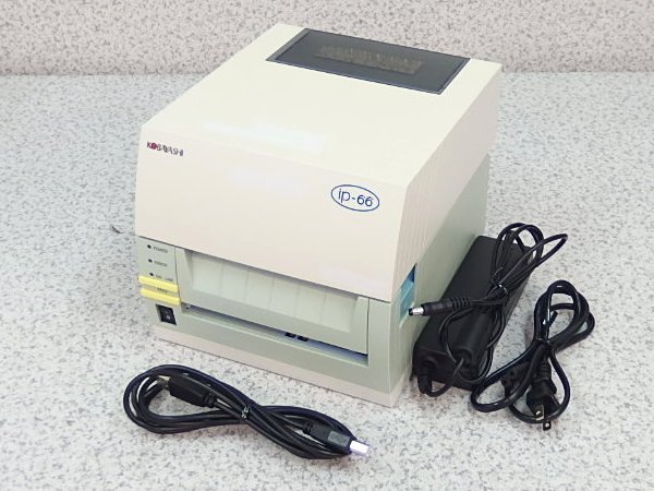 ■β 6台入荷 KOBAYASHI/コバヤシ ip-66 バーコードラベルプリンタ/自動カッタ/USB/LAN/RS232C/SDカード対応/印字OK【Bランク】【0326-01】