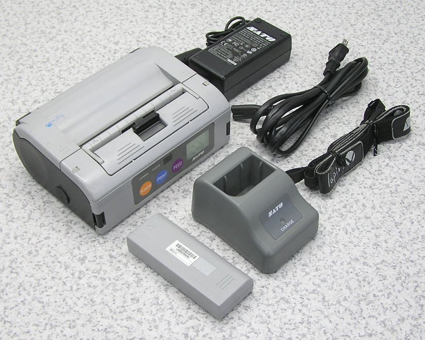 ■2台入荷 SATO 感熱方式バーコードプリンタ lapin（ラパン） PT408e-W4 充電器（MB400-CHG）付き テストプリントOK！