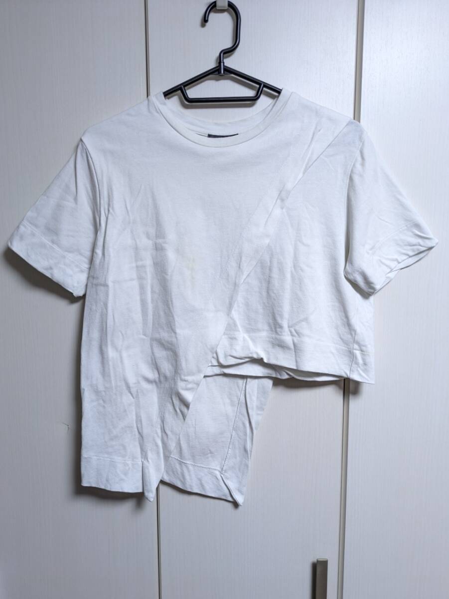 エモダ EMODA Tシャツ WRAP ASYMMETRY ラップデザイン アシンメトリー 白 F 041610634301 TKSOBOB