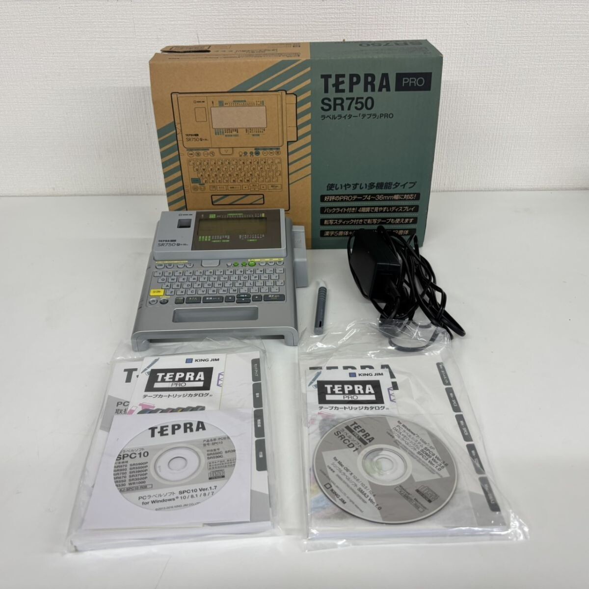 N373-NG18-129 KING JIM キングジム TEPRA PRO テプラ プロ SR750 取扱説明書・箱付き 通電確認済み NB