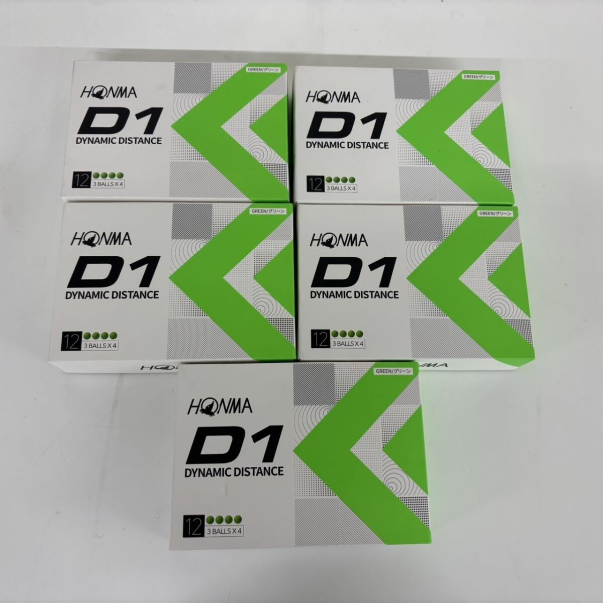 N372-NG18-130 HONMA 本間ゴルフ ゴルフボール BT2201 GREEN グリーン ディンプル368 計5ダース 全60球 NB
