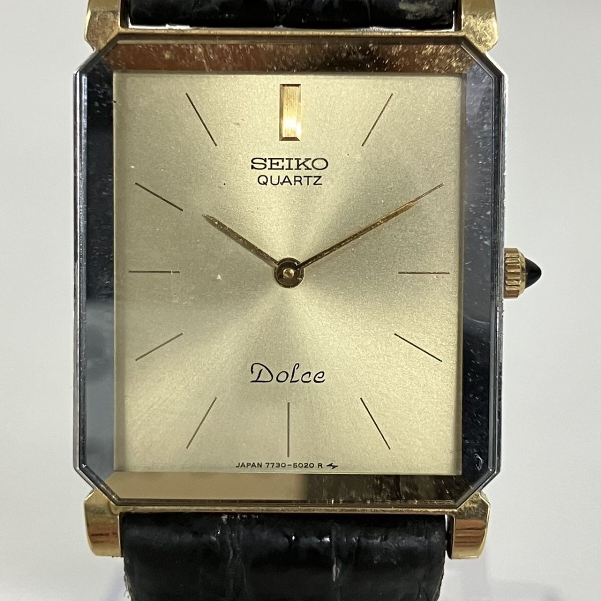 N092-NG15-531 ★ 腕時計 セイコー SEIKO クォーツ 電池式 7730-5020 ドルチェ ユニセックス スクエア ゴールドカラー NA