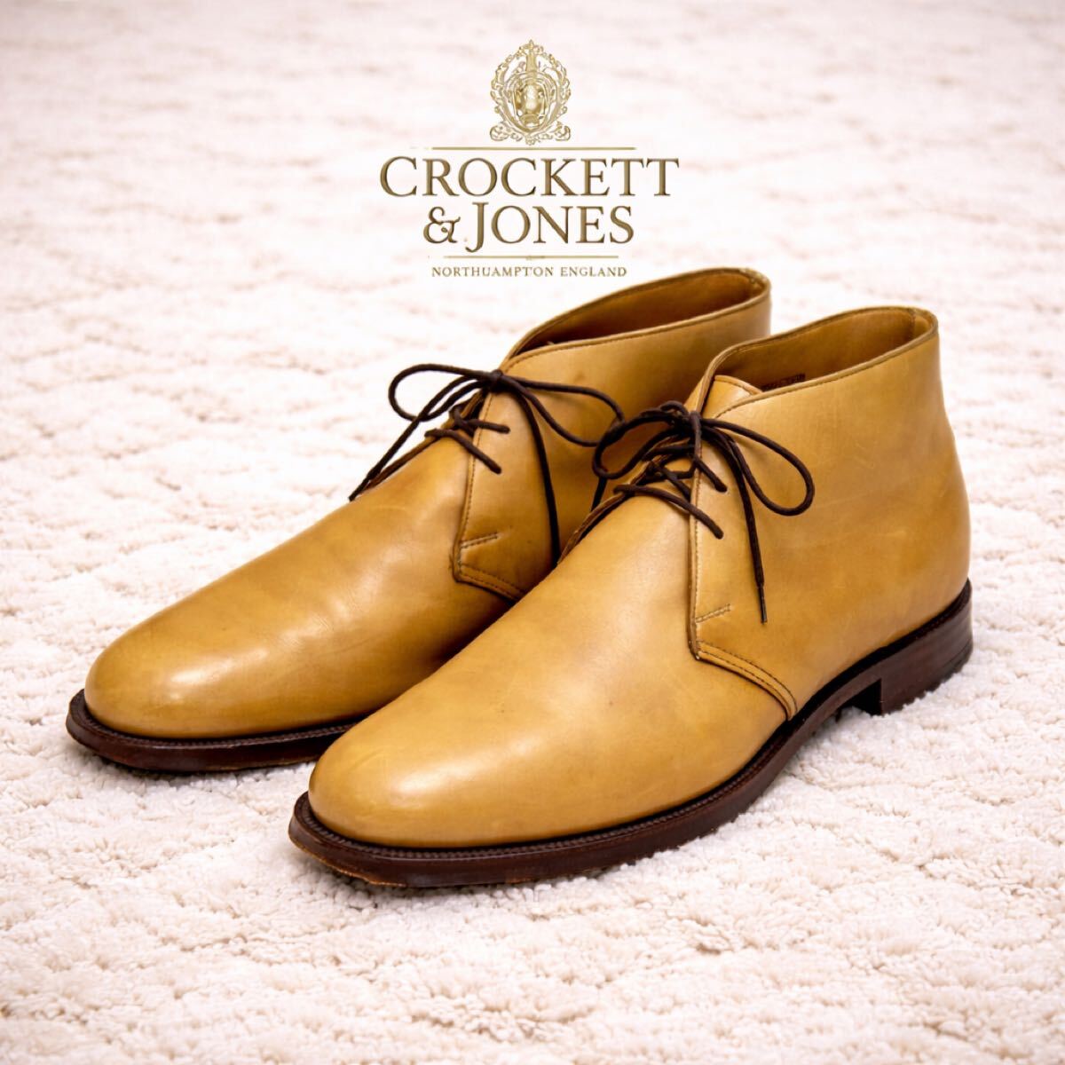 極美品 クロケット＆ジョーンズ CHILTERN チャッカブーツ　タン 6 1/2 25.5 CROCKETT&JONES