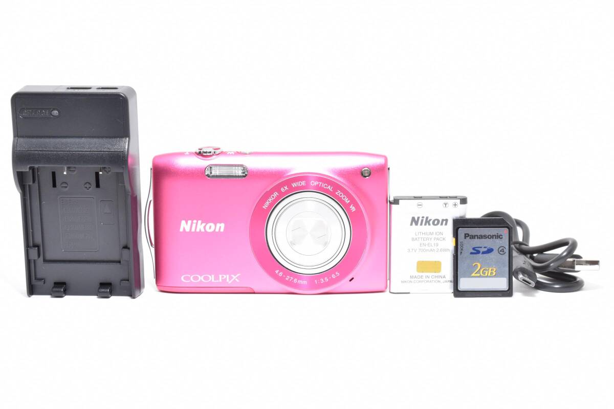 ■ 美品 ■ ニコン　Nikon COOLPIX S3300 ピンク 《SDカード付・すぐに使えます！》 #Y-20MA26-1624