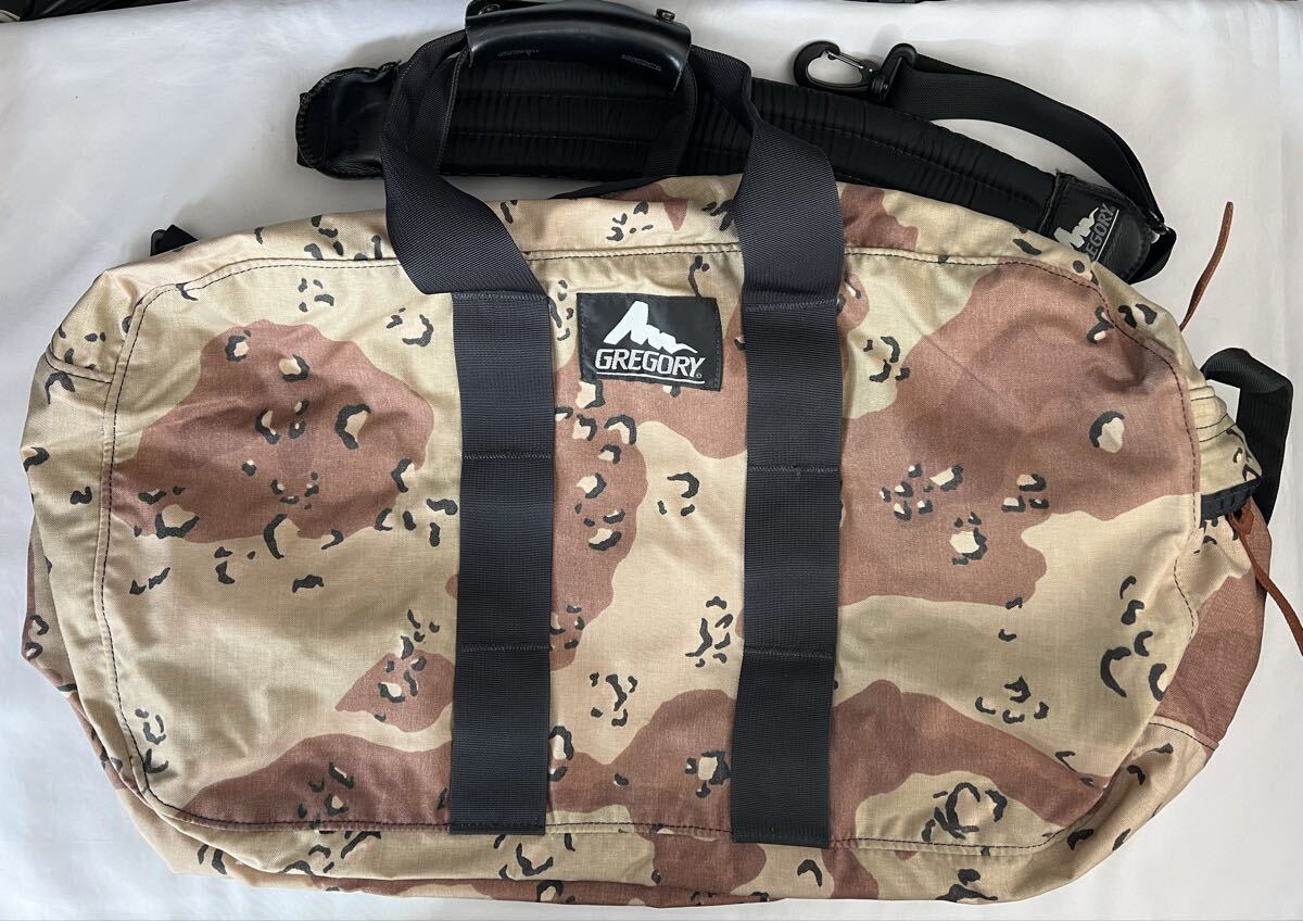 希少　美品　GREGORY 銀タグ　ボストンバッグ　チョコチップカモ　Mサイズ
