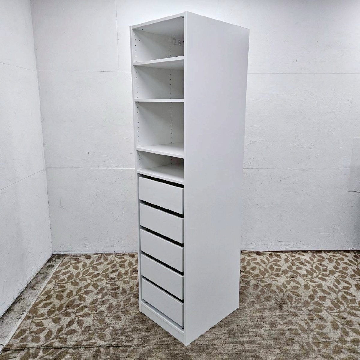 IKEA イケア PAX パックス ワードローブ W500 H201 スリム ホワイト コムプレメント /D4811