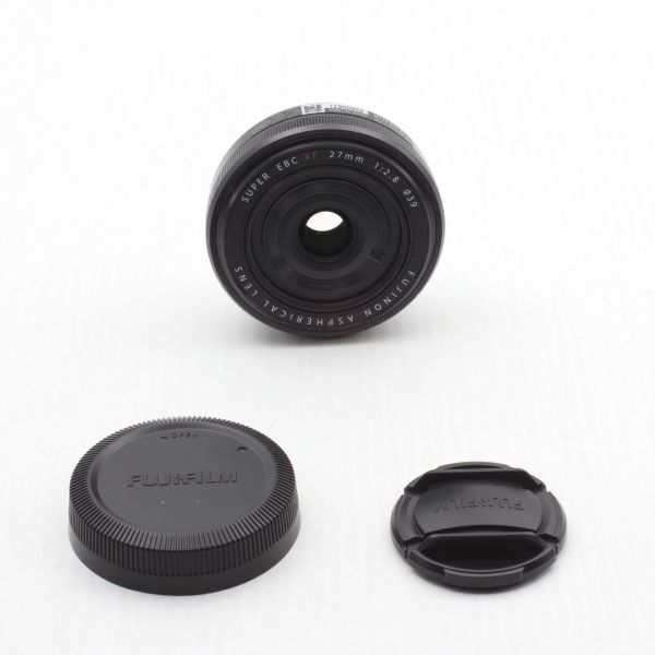 【良品】FUJIFILM フジフィルム 単焦点広角レンズ XF27mmF2.8 B ブラック JS129-01054