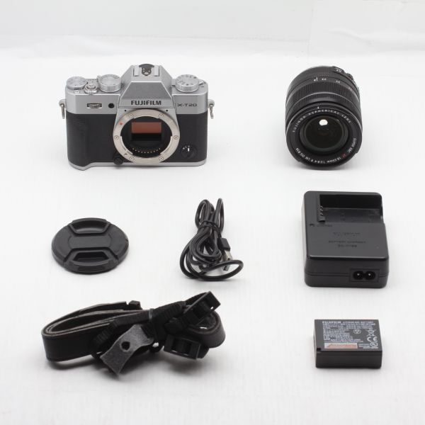 【良品】ショット数 3枚 FUJIFILM フジフィルム ミラーレス一眼カメラ X-T20 レンズキットシルバー X-T20LK-S JS129-01165