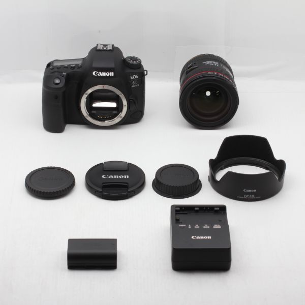 【美品】ショット数 14,055枚 Canon キャノン デジタル一眼 EOS 6D Mark II EF24-70 F4L IS USM レンズキット JS129-01179