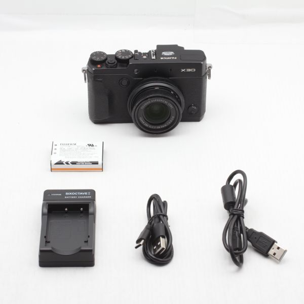 【良品】FUJIFILM フジフィルム X30 ブラック FX-X30B JS129-01087