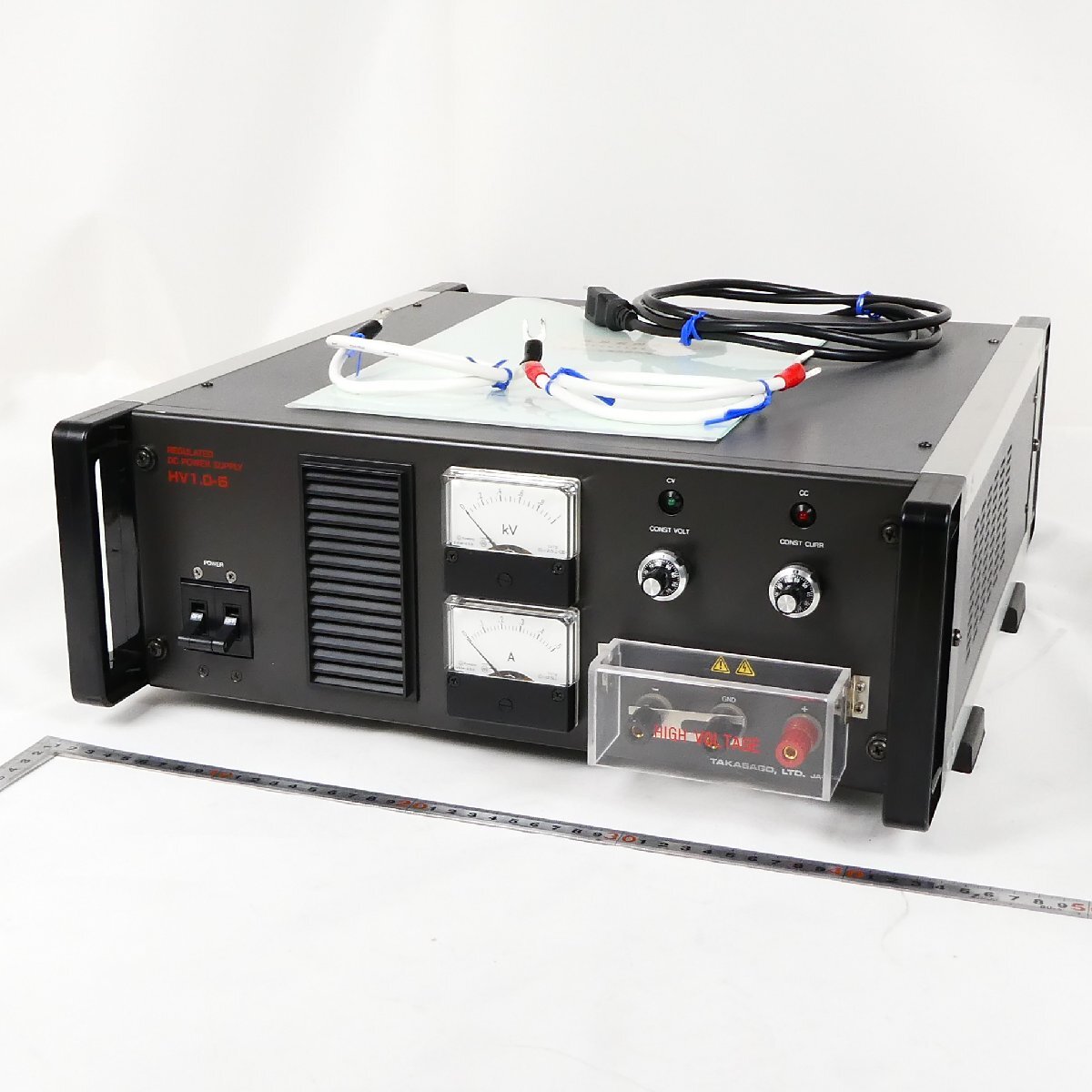高砂製作所 電源 パワーサプライ HV1.0-5 高圧電源 ハイボルテージ 直流高圧 定電圧 定電流電源 精密機器 電子部品 中古■MB003s■