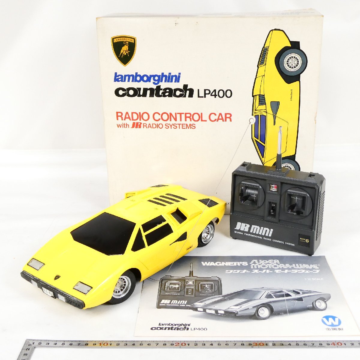 ワグナー ラジコン ランボルギーニ カウンタック LP400 スーパー モートラウェーブ 金属 ブリキ 外箱等付属 ジャンク■CC033s■