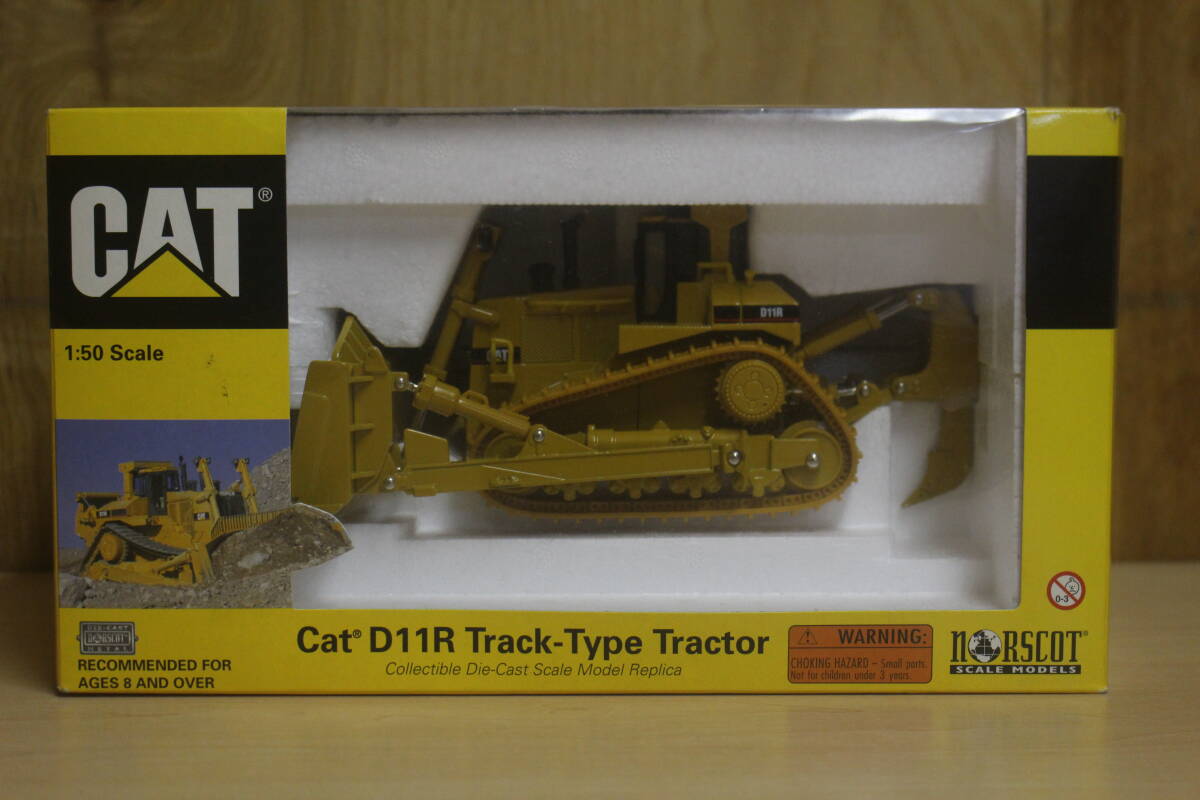 3096 Norscot/ノースコット CAT D11R トラックタイプトラクター 1/50スケール ミニカー 作業車 現状品