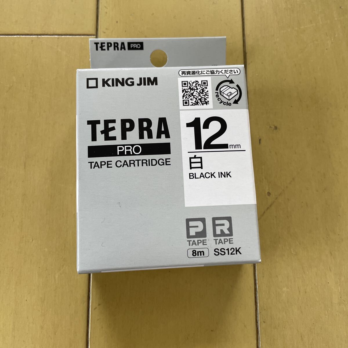 送料無料　新品　未使用　 キングジム テプラPRO KING JIM 黒文字 SS12K 白 テープカートリッジ テプラ PRO 12ミリ　8m