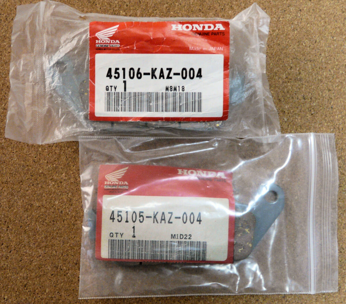  【ラスト!!】HONDA/ホンダ 純正ブレーキパッド 06455-MW3-405相当 MF03フリーウェイMF02フュージョン 適応多数 CBR250RR CB400SF