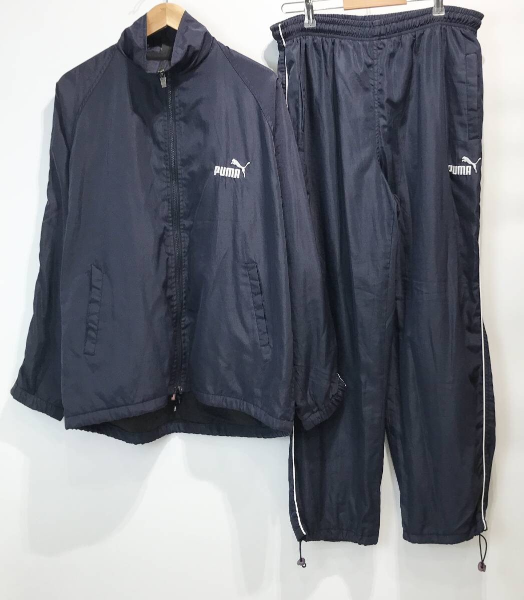 PUMA ジャージ 上下セットアップ ウインドブレーカー ブルゾン トラックジャケット パンツ ネイビー プーマ SIZE：L■E0318