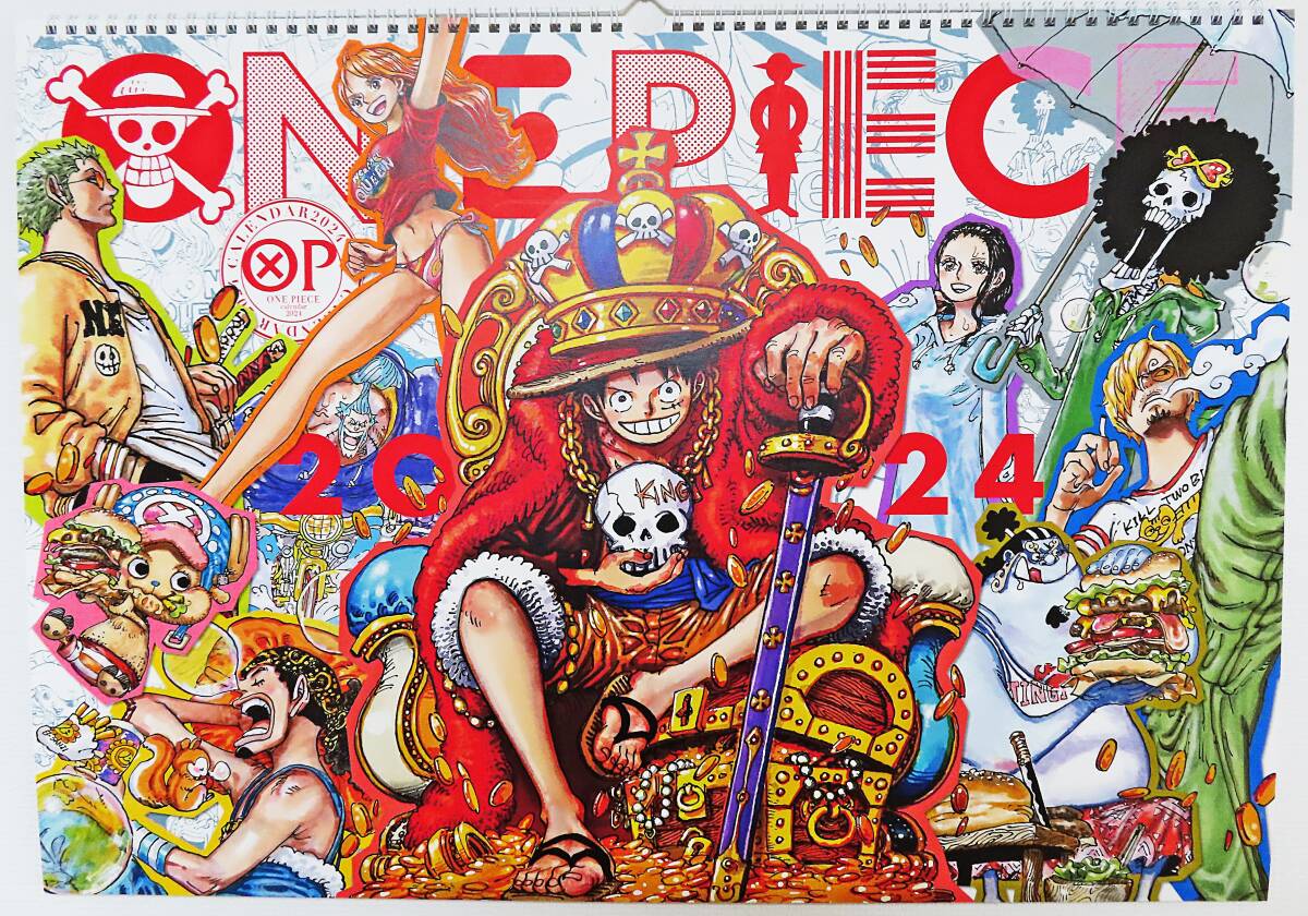 【美品】『ONE PIECE／ワンピース　コミックカレンダー（大判）2024』集英社／壁掛けカレンダー◆送料1230～