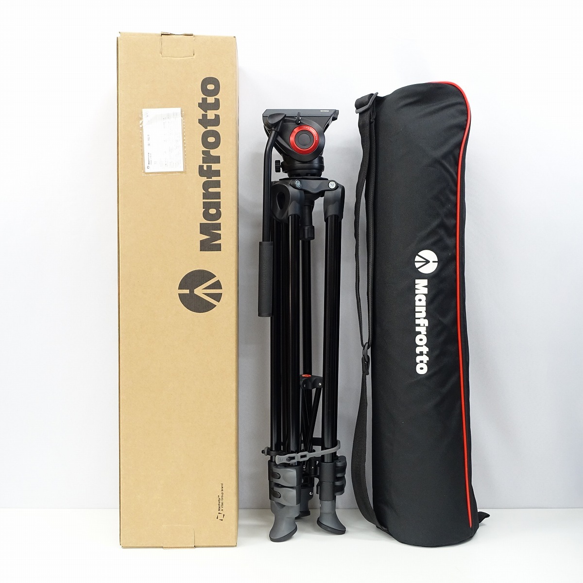 【美品】 Manfrotto MVK500AM アルミ 3段 三脚 MS ケース 箱 付き 動作品 / 三段 AP ミッドスプレッダー MVT502AM MVH500A *429026