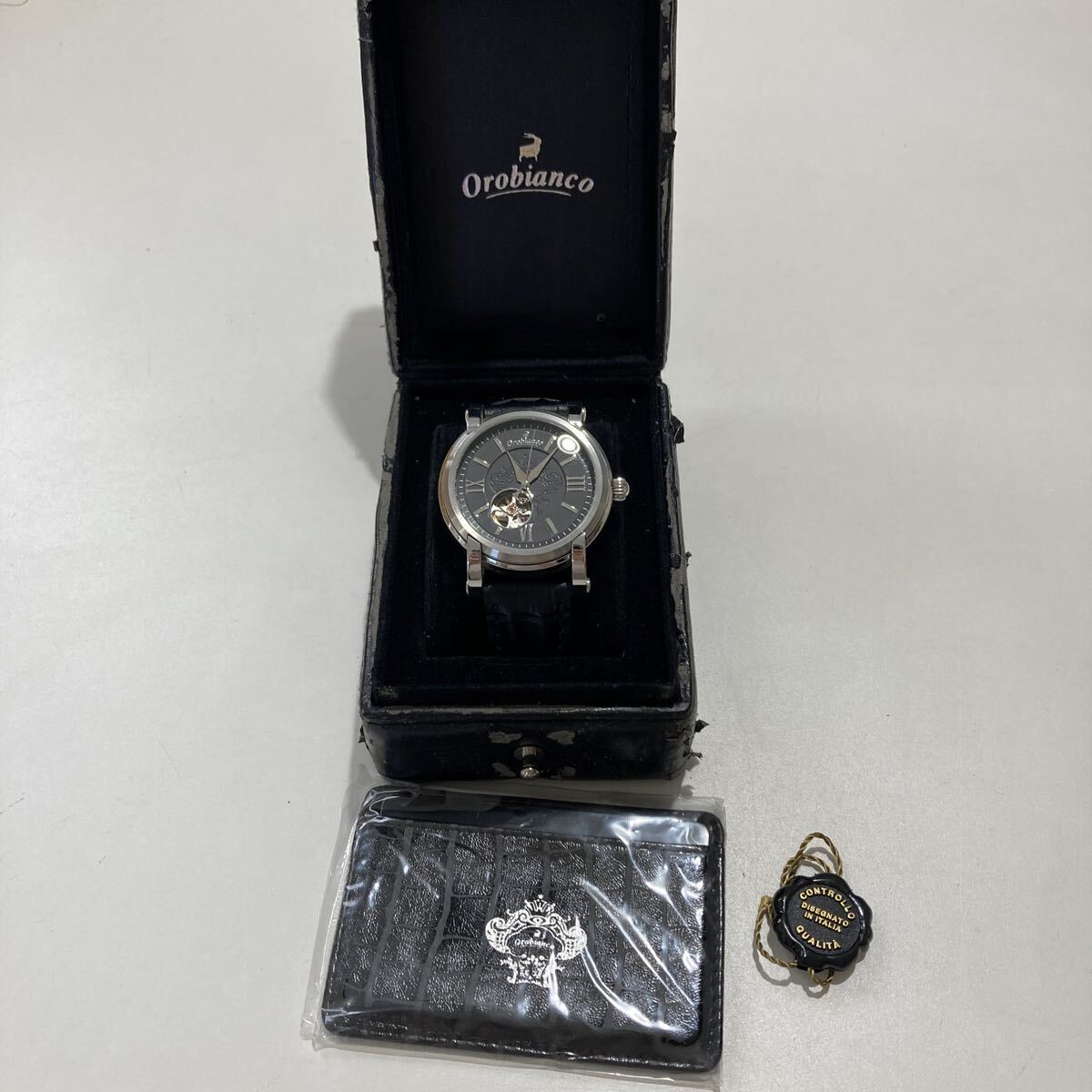 Orobianco オロビアンコ OR-0005 腕時計 自動巻き 動作品 カードケース付き
