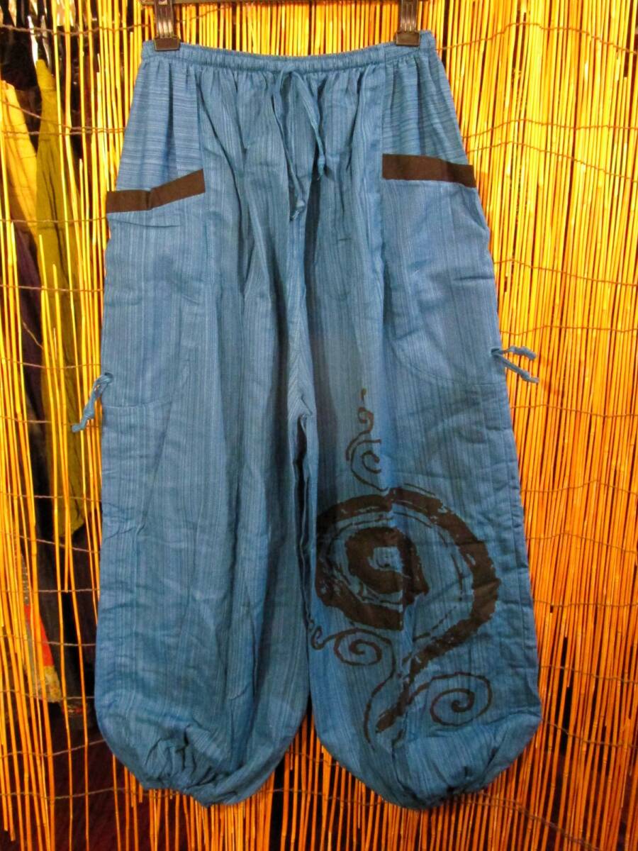 【ＳＡＬＥ】⑱新品＊男女兼用＊コットン素材＊渦巻きプリント＊カーゴタイプ＊ふんわり＊アラジンパンツ