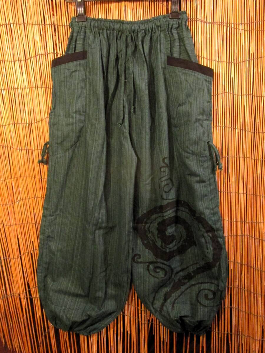 【ＳＡＬＥ】⑨新品＊男女兼用＊コットン素材＊渦巻きプリント＊カーゴタイプ＊ふんわり＊アラジンパンツ