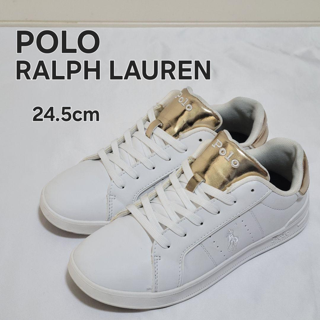 ポロラルフローレン ヘリテージコート3 スニーカー 24.5cm ホワイト POLO RALPH LAUREN