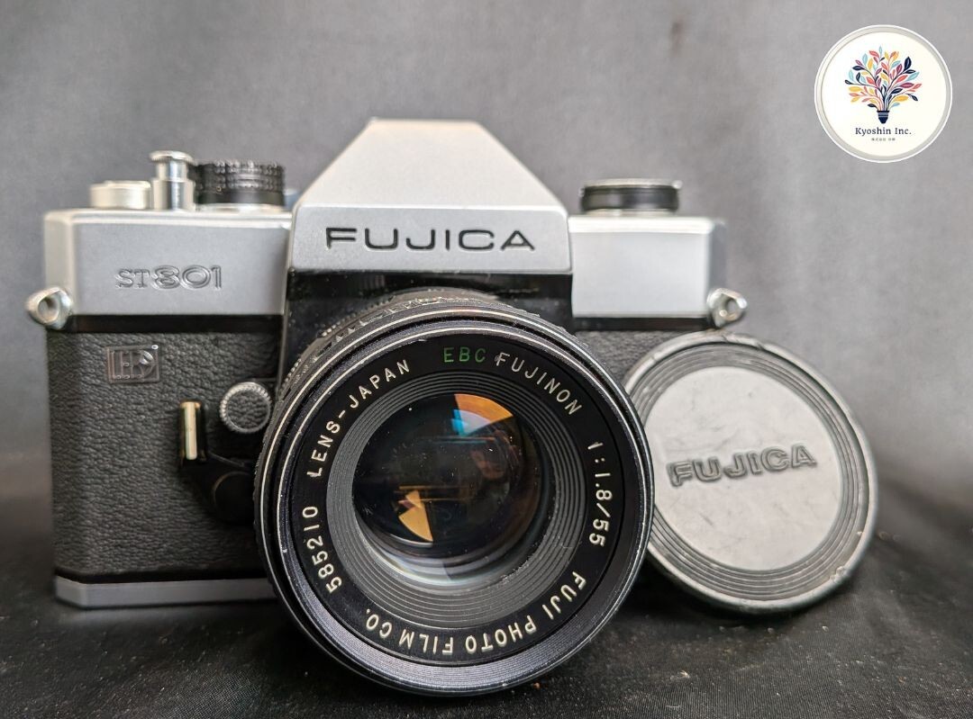 FUJICA フジカ ST801 LED + EBC FUJINON 1:1.8/55 カメラ フィルムカメラ レンズ シルバー×ブラック A16