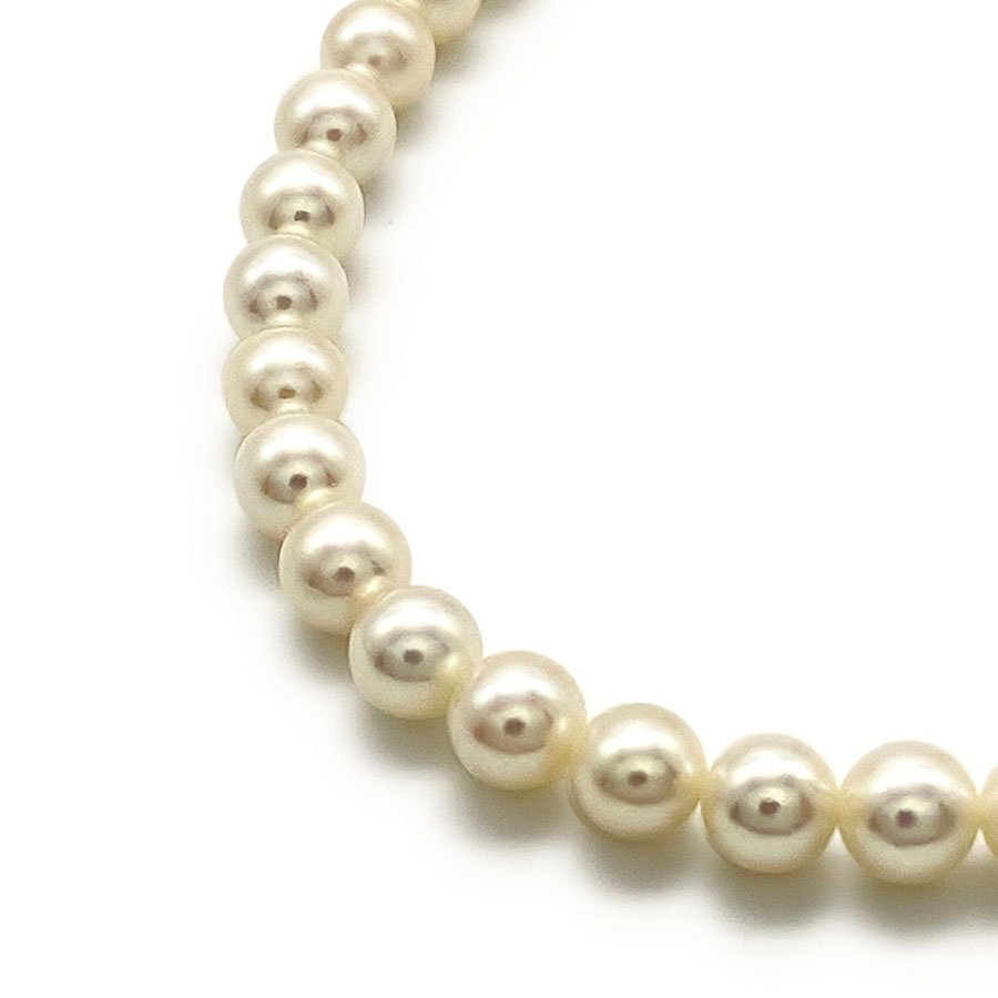 g20537　MIKIMOTO　パール6.4-6.8mm　ネックレス　USED　美品　K14金具　38cm　ケース付