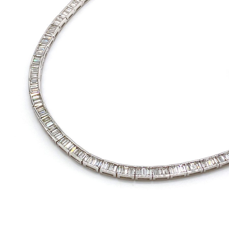 g21597　K18WG　D10.0ct　ネックレス　USED　美品　22.4g　42cm