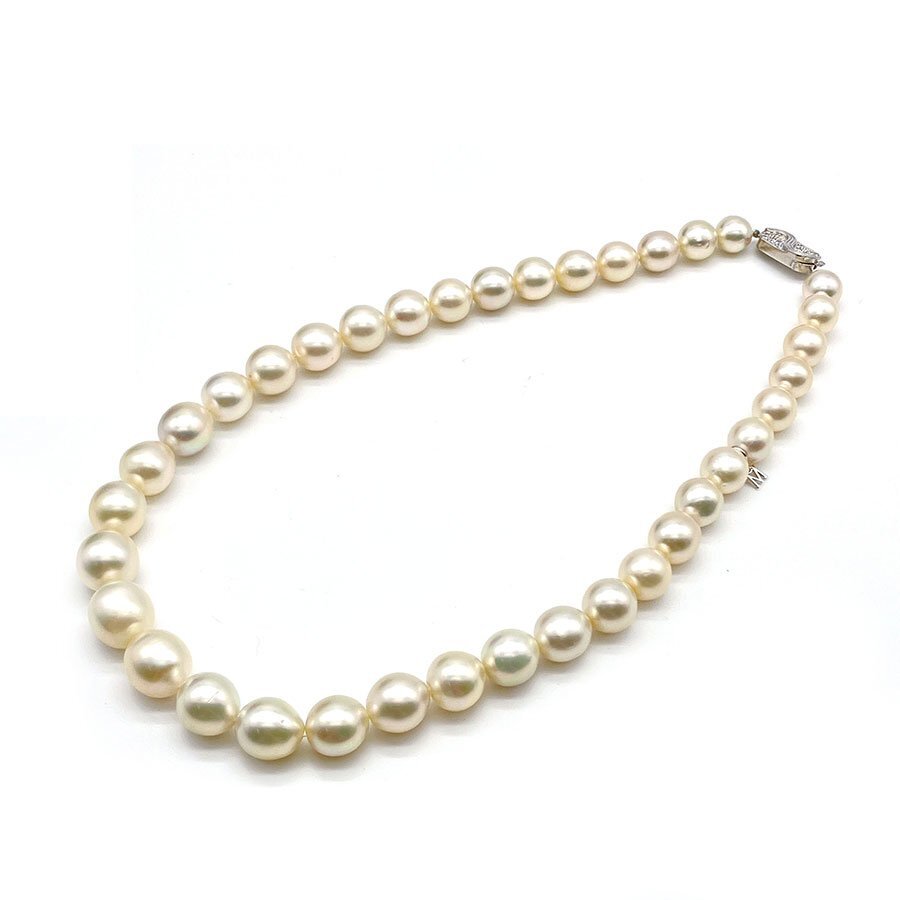 g21611　MIKIMOTO　南洋パール10-13.6mm　ダイヤ　K14金具　ネックレス　USED　美品　50cm　ソーティング付