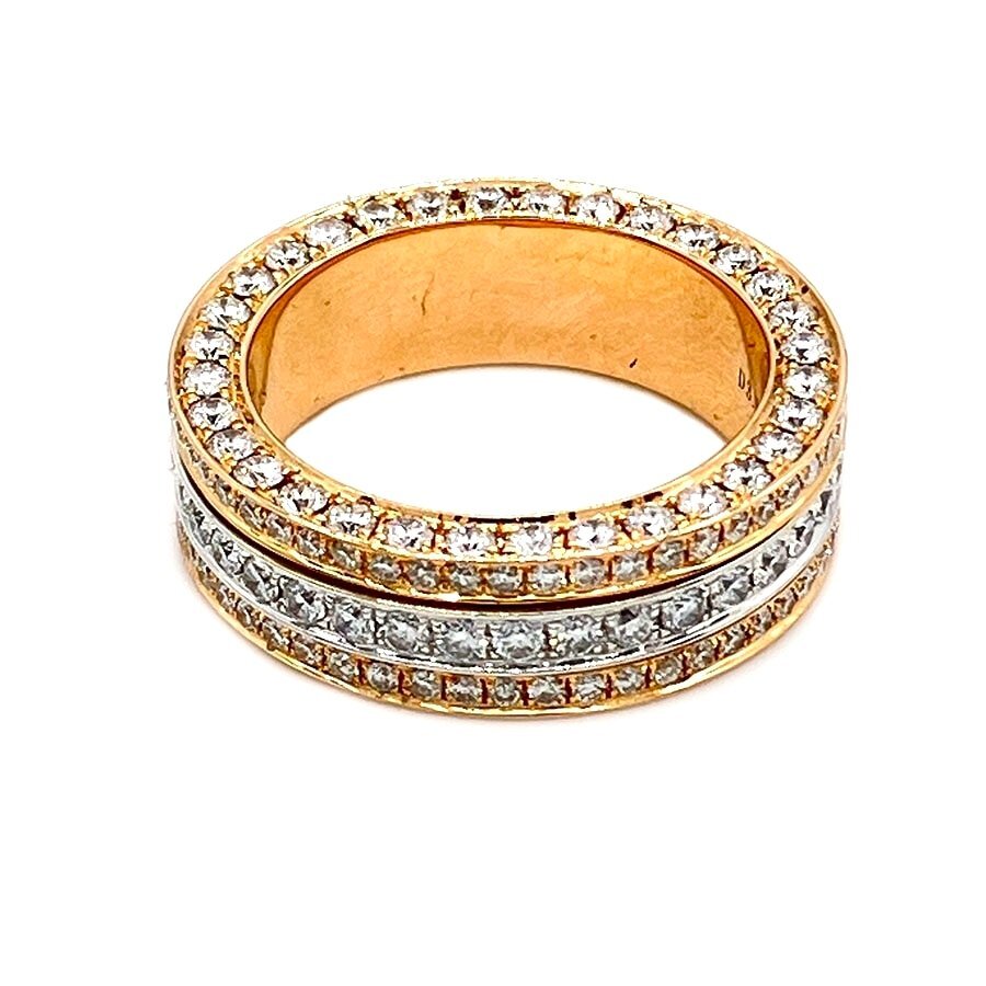 g21401　K18(PG/WG)　D3.13ct　リング　USED　美品　9.9g　#16