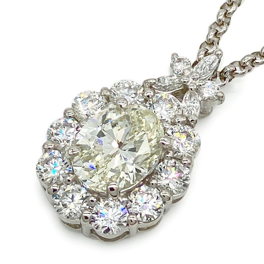 g21782　Pt850/900　D2.012ct(L/VVS2)　FD1.45ct　ネックレス　USED　美品　11.8g　50cm　アジャスター付新品チェーン　ソーティング付